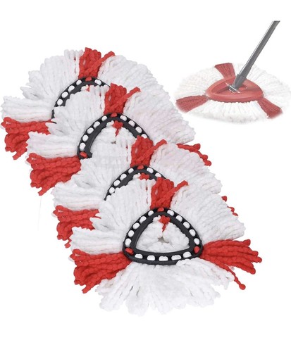 4 Pack Replacement Mop Heads Refill, Compatible with Vileda 2-in-1 Turbo Mop - 第 1/7 張圖片