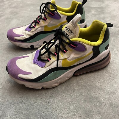 Nike Air Max 270 React GS Bright Violet White Green Yellow Size  Women's
