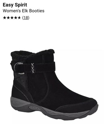 Easy Spirit Womens Elk Black Suede 