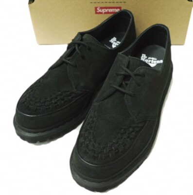 Chaussures SUPREME x Dr.Martens 23AW daim Ramsey Creeper tendance 31771001 US11 (29 cm) NOIR