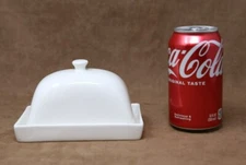 TANNEX White Ceramic Butter Server Dish With Lid