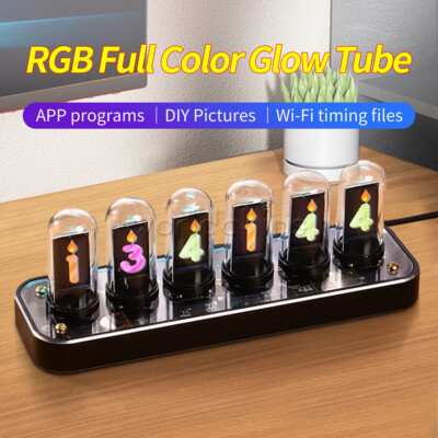 RGB Full Color Glow Tube 6-Digit Electronic LED Nixie Tube Watch Clock Custom