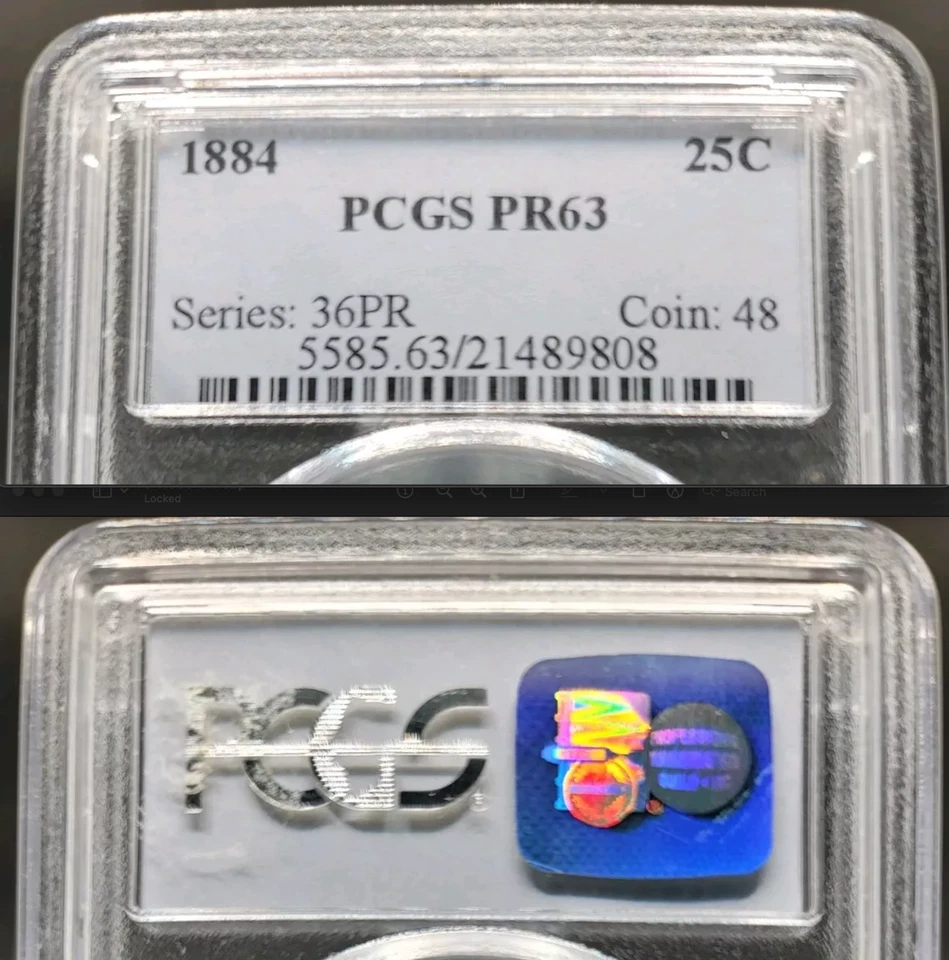 1884 PCGS PR63 CAC 8,000 Minted + 874 Proof = 5th Lowest 25C! Key Seated Quarter - Image 4 of 4