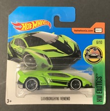 2015 Hot Wheels Hw Exotics Lamborghini Veneno Lime Green 6/10 Short Card