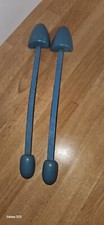 Vintage 1940  s Shoe Stretcher, Shoe Trees - Blue - Wood  Metal 11 1/4"