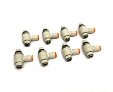 SMC AS2211F-01-03 Pneumatic Flow Control Elbow Fitting 5/32" OD Tube LOT OF 8