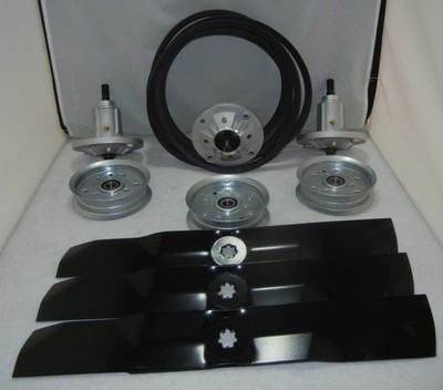 54 Mower Deck Rebuild Kit Fits John Deere D170 Blades Belt Pulleys Spindles 130 Ebay