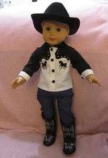 Black Cowboy Set fits  Boy Doll 18 Inch Clothes Seller lsful