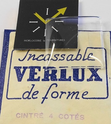 Verre De Montre Carré Verlux - 22.5 Mm - Cintre 4 Côtés - Pour Réparation Ou Remplacement