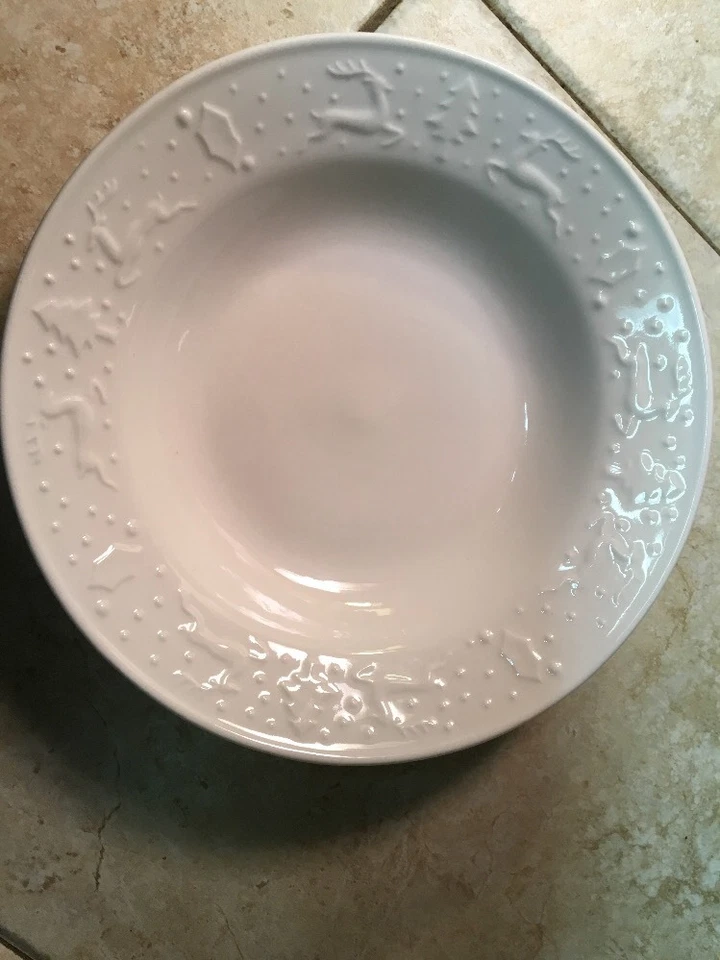 Белый фарфор рождественский обеденный набор сервировка для 4 - Изображение 2 из 4