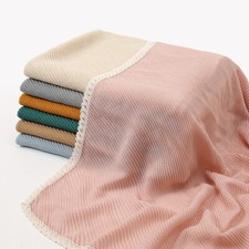 Crinkle Pleated Cotton Hijab Scarves for Women Muslim Shawls Wraps Lace Scarf