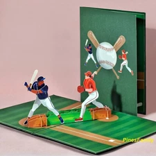 J07-Baseball Pop Up Card for Birthday, Father's Day, Thank You, all occasions