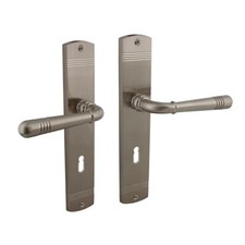 Langschildgarnitur Fenstergriff matt vernickelt Türbeschlag Fensterbeschlag