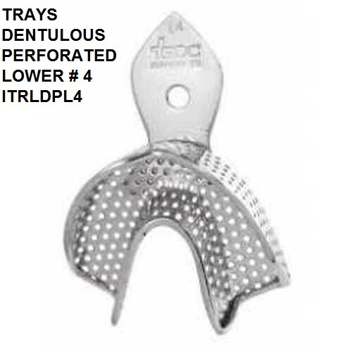DENTAL INSTRUMENT TRAYS DENTULOUS PERFORATED LOWER 4 ITRLDPL4 CORRECT