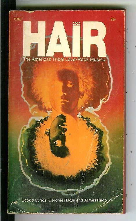 HAIR, rare US Pocket hippie rock music play counter culture pulp vintage pb