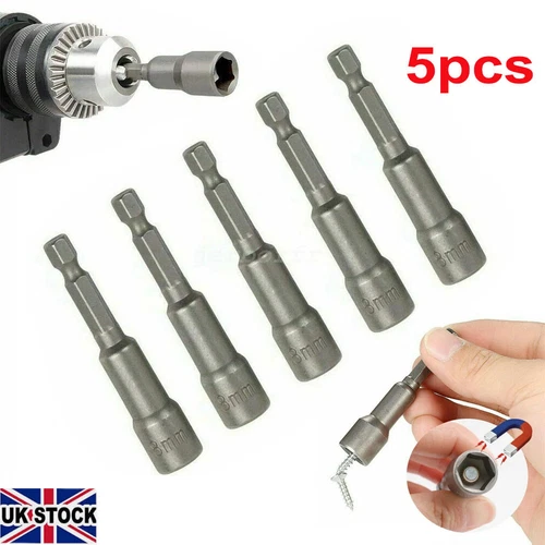 15Pcs 8 mm Magnetic Tech Screw Driver Tek Bit Drill Nut Setter Roofing Cladding - Picture 7 of 8