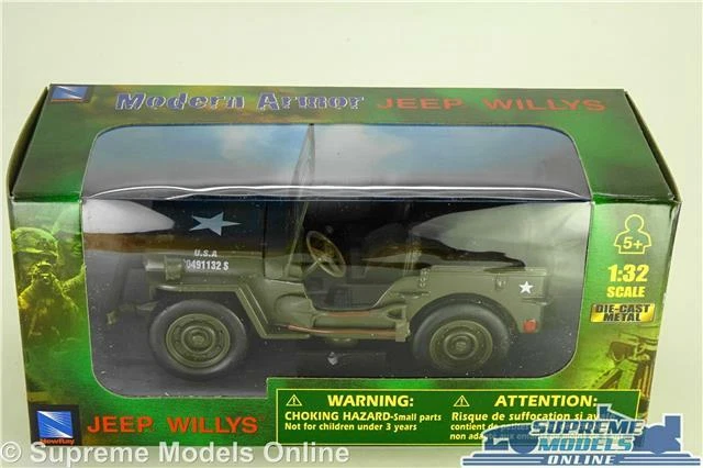 WILLYS ARMY MILITARY JEEP MODEL CAR 1:32 SCALE GREEN USA NEW RAY ISSUE K8 - Image 4 of 4