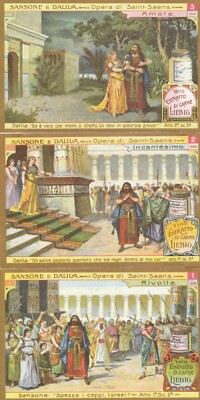 Liebig 6 cards EX/EX: S858 ''Samson and Delilah'' (Opera) (Italy) (1978 repro.)