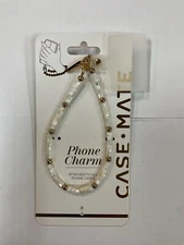 Case-Mate Phone Charm with Beaded Pearls Wristlet for Smartphone Cases