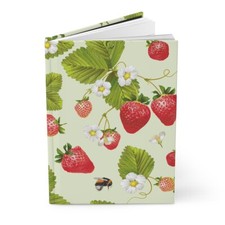 Strawberry Vintage Cottage-Core Matte Green Journal New
