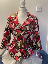 Floral Linen/viscose Jacket (lined) - Size 10