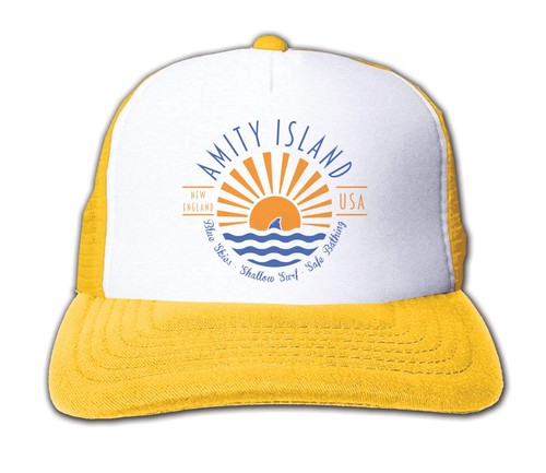 Amity Island Jaws Inspired Trucker Snapback Hat - Vintage Retro Cap - Film Movie - Picture 2 of 3
