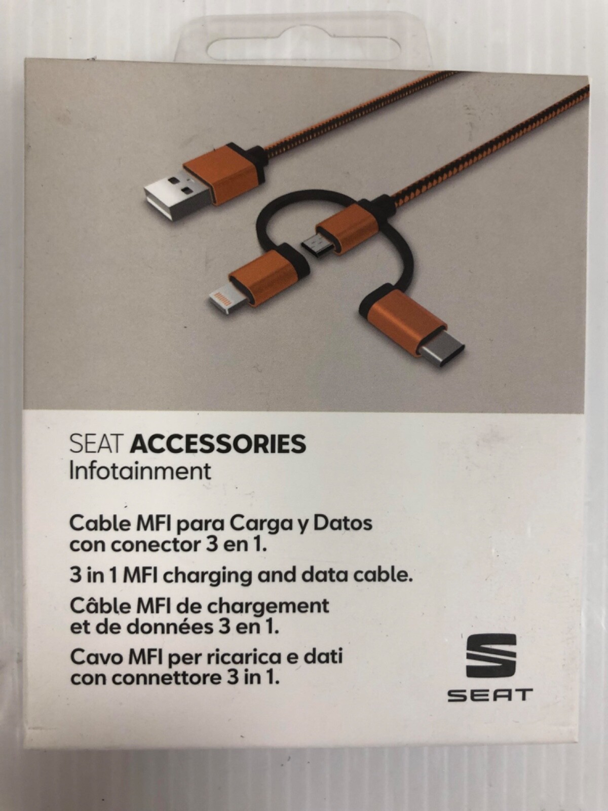 Genuine Seat Accessories Infotainment 3 in 1 MFI Charge/Data Cable