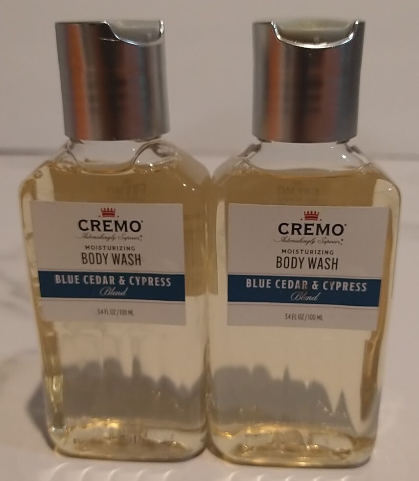 2 Cremo Moisturizing Body Wash BLUE CEDAR & CYPRESS Blend Men's 3.4 fl