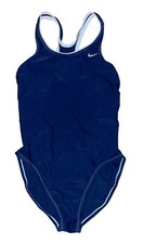RTLS 80 NIKE WOMENS 1 PC NAVY BLUE SWIMSUIT SWIMWEAR SZ 12