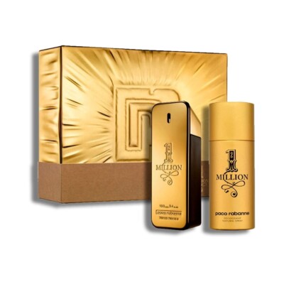 PACO RABANNE 1 MILLION 2 PC GIFT SET FOR MEN - 3.4OZ EDT + 5.0OZ