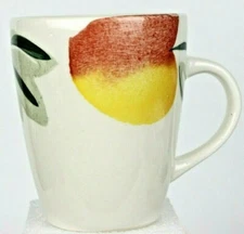 Mainstays High Gloss Ceramic Coffee Mug/Cup Peach/Floral Pattern 14Oz. Brand New