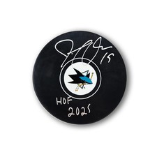 Joe Thornton Autographed San Jose Sharks Hockey Puck Inscribed HOF