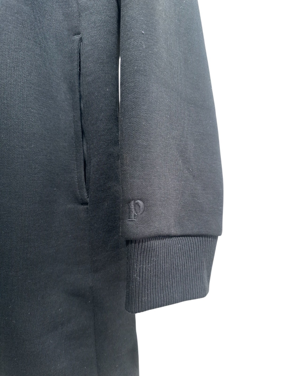 Pact Organic Cotton BLend Courtside Sweatshirt Dress Large Womens Black Fleece