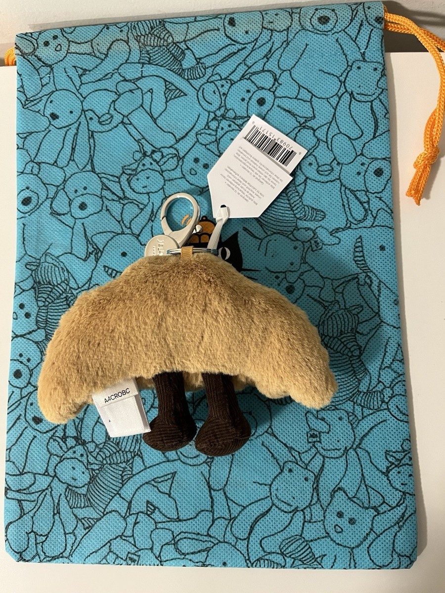 Jellycat AMUSEABLES CROISSANT BAG CHARM Plush Keychain Authentic