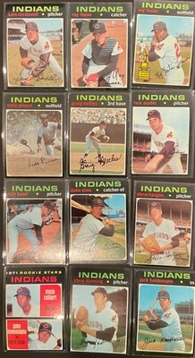 1971 Topps Cleveland Indians Team Lot (12) Roy Foster AS Rookie Vada Pinson Foss