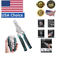 4-in-1 Wire Service Pliers Crimper Stripper Cutter Gripping for 12-20AWG Cable