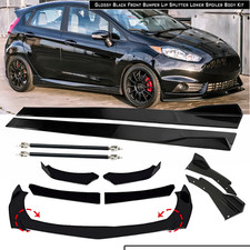 For Ford Fiesta St Rs Mk6 Mk7 Front Bumper Lip Chin Spoiler Glossy Black Side For Ford Fiesta St Rs Mk6 Mk7 Front Bumper Lip Chin Spoiler Glossy Black Side
