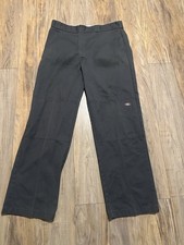 Dickies Unisex Black Work Pants Durable Workwear Straight Leg Classic Style