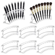 8x Plastic Pen Holder Display Stand 6-Slot Eyebrow Pen Makeup Brush Rack