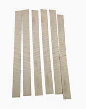 6Pcs For 2 Violins Flames Maple wood Violin Side Ribs Blank 400mm, 4/4-3/4 siz