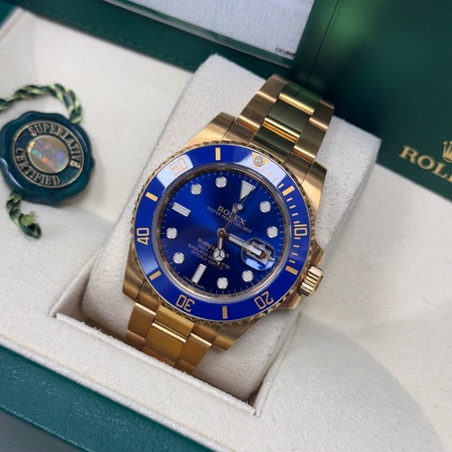 Rolex Submariner Date 116618LB Automatic 40mm Blue Dial YG Oyster Band