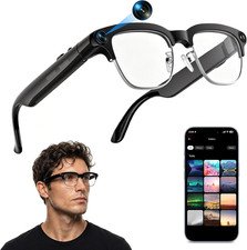 AI Smart Glasses with Camera, 4K HD Photo  Video Recording, Real-Time Translati