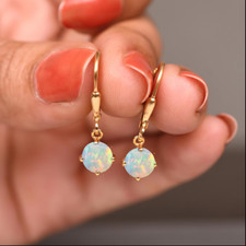 Orecchini In Opale Blu Pacifico In Argento Sterling 925 - Foto 9