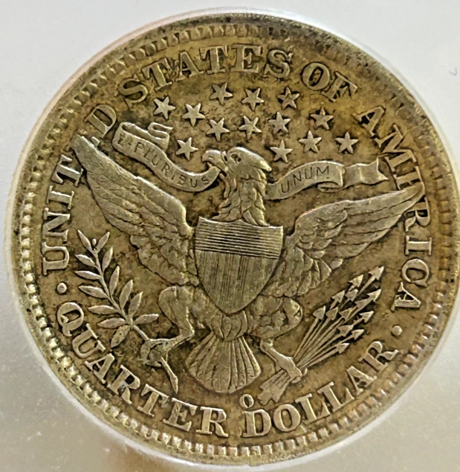 1893 - O Silver Barber Quarter AU53 Details ICG, Neat Old Coin, Great Details! - Image 3 of 4