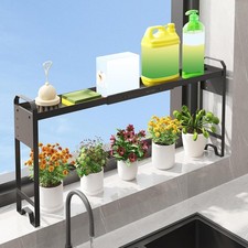Over The Sink Shelf Window Plant Shelf, Expandable Kitchen Organization
