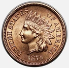 1879 Indian Head Cent Penny, Lustrous RED, Solid Gem BU++ Coins