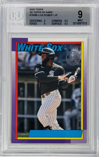 2025 Topps Series 1 Luis Robert Jr 1990 NNOF 35th Anniversary No Name /35 BGS 9