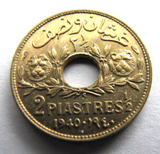 Lebanon KM10 2 1/2 Piastres 1940 nice BU, very minor flaw.
