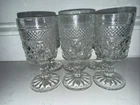 Set of 6 Vintage Anchor Hocking Wexford Wine Juice Goblets Footed Glasses 4 Oz