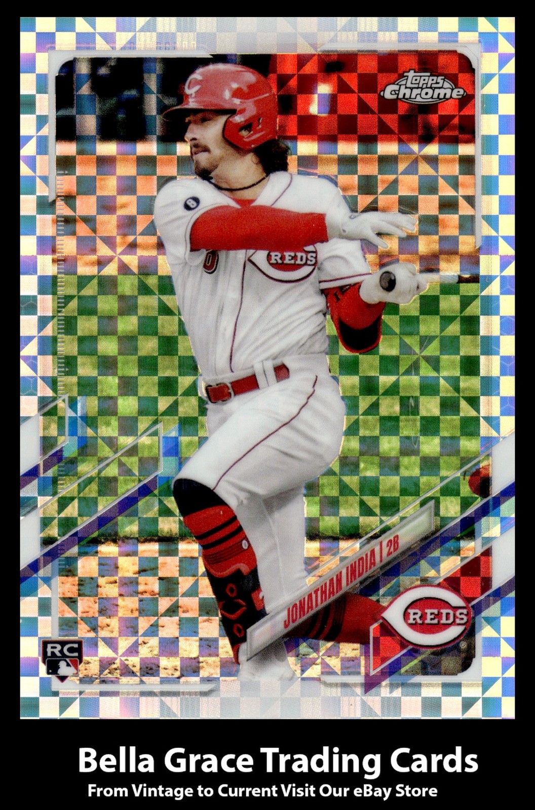 2021 Topps Chrome Update Jonathan India #USC74 Reds X-Fractor Rookie /99 MLB
